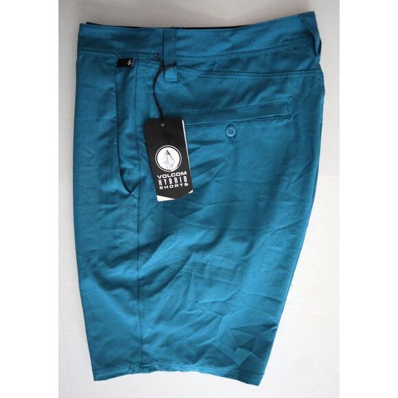 Volcom A3212302 Men's Sz 34 Ocean Teal Slub Frickin Cross Shred 20 Hybrid Shorts - Picture 7 of 9